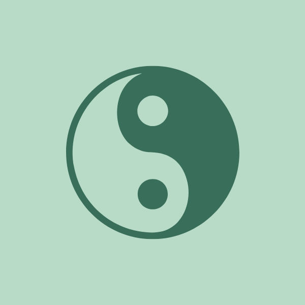 Grafisk illustration af ying og yang - symbol på forskelle i parforholdet
